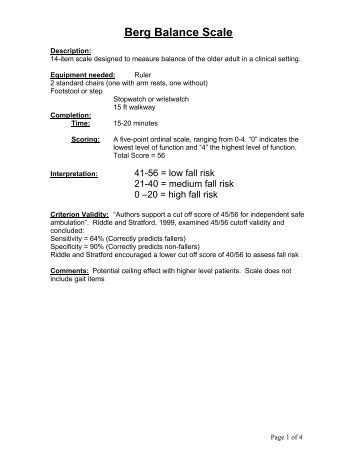berg balance scale interpretation|mcid for berg balance test.